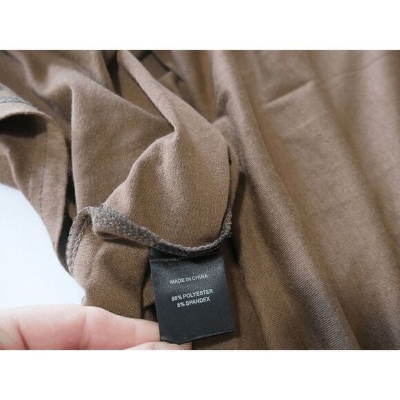 Women's Coffee Curved-Hem Hi-Low Sleeveless Shirt Dress - Picture 8 of 8